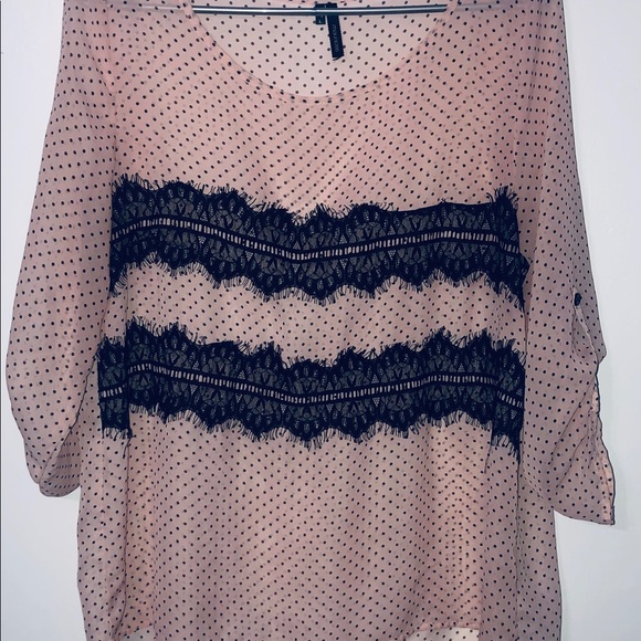 Maurice’s sheer blush polkadot lace blouse - Picture 5 of 5